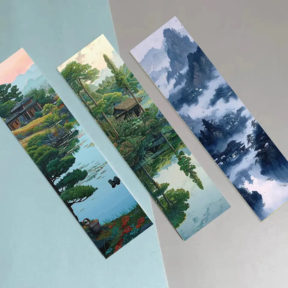Set 30 Marcador de Página Paisajes Lagos Arboles Montañas 3