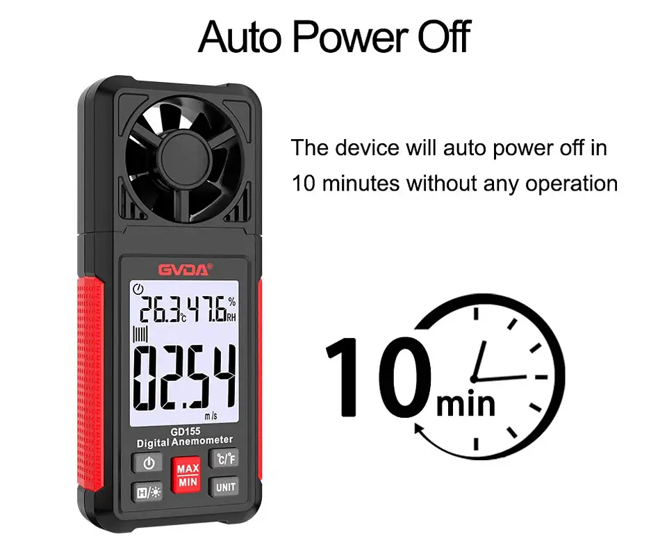 Anemómetro Termómetro Digital GVDA GD155 Velocidad Viento 7