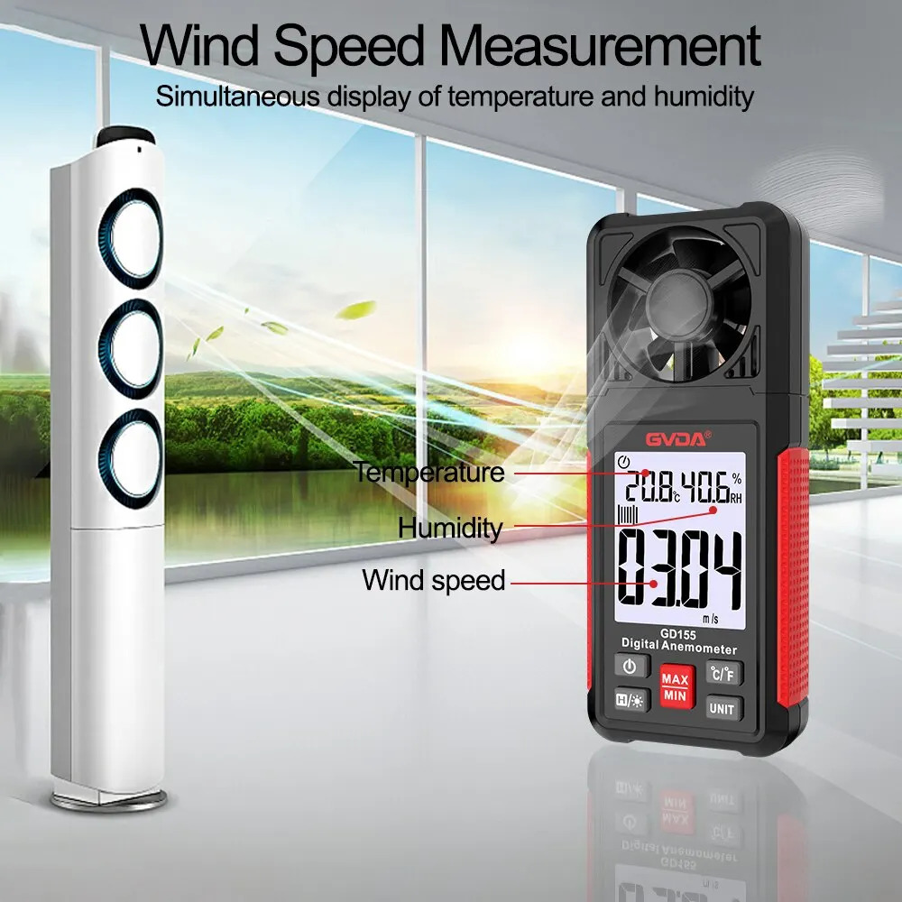Anemómetro Termómetro Digital GVDA GD155 Velocidad Viento 3