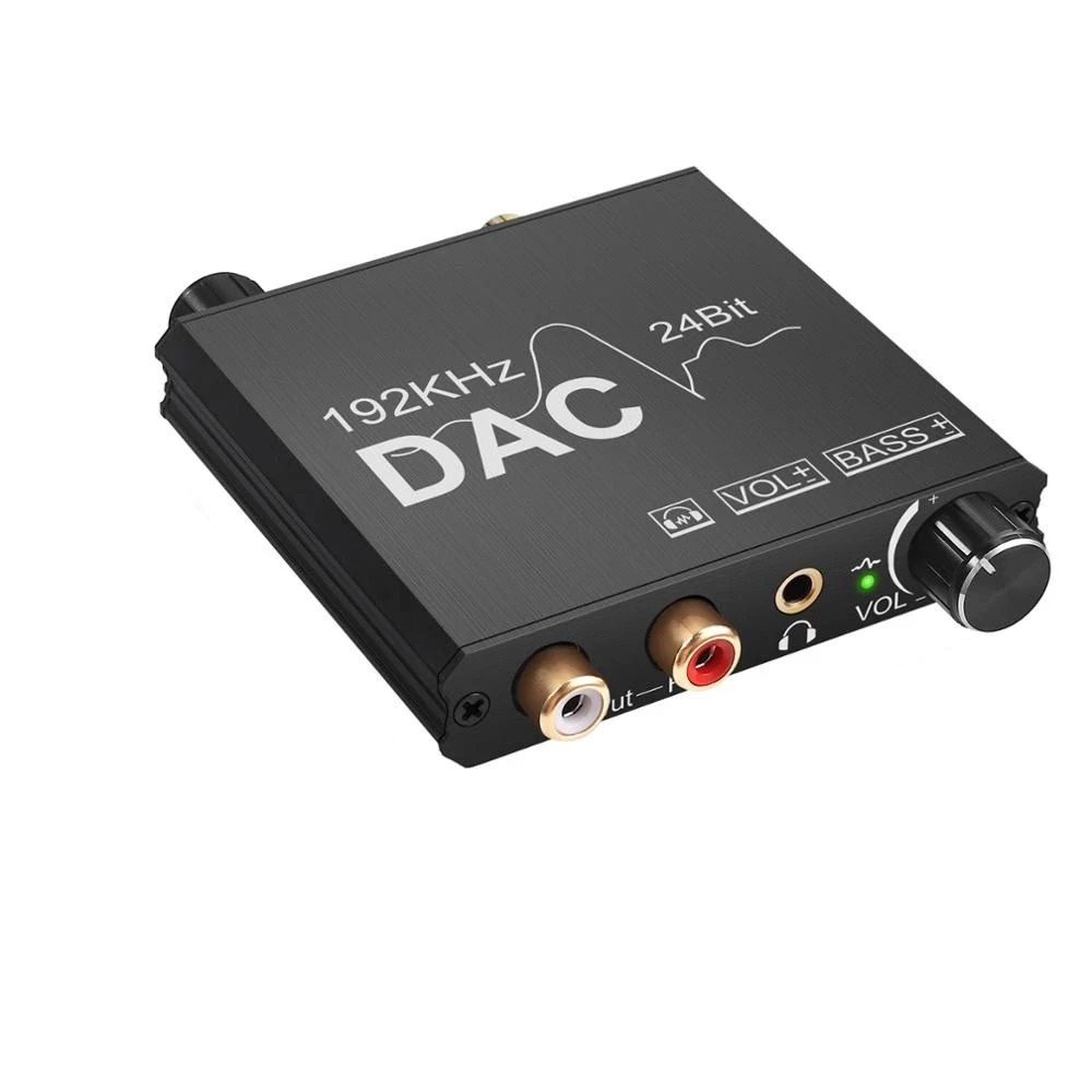 Conversor Audio Digital Óptico A Rca Control Vol Y Bass 192k 1