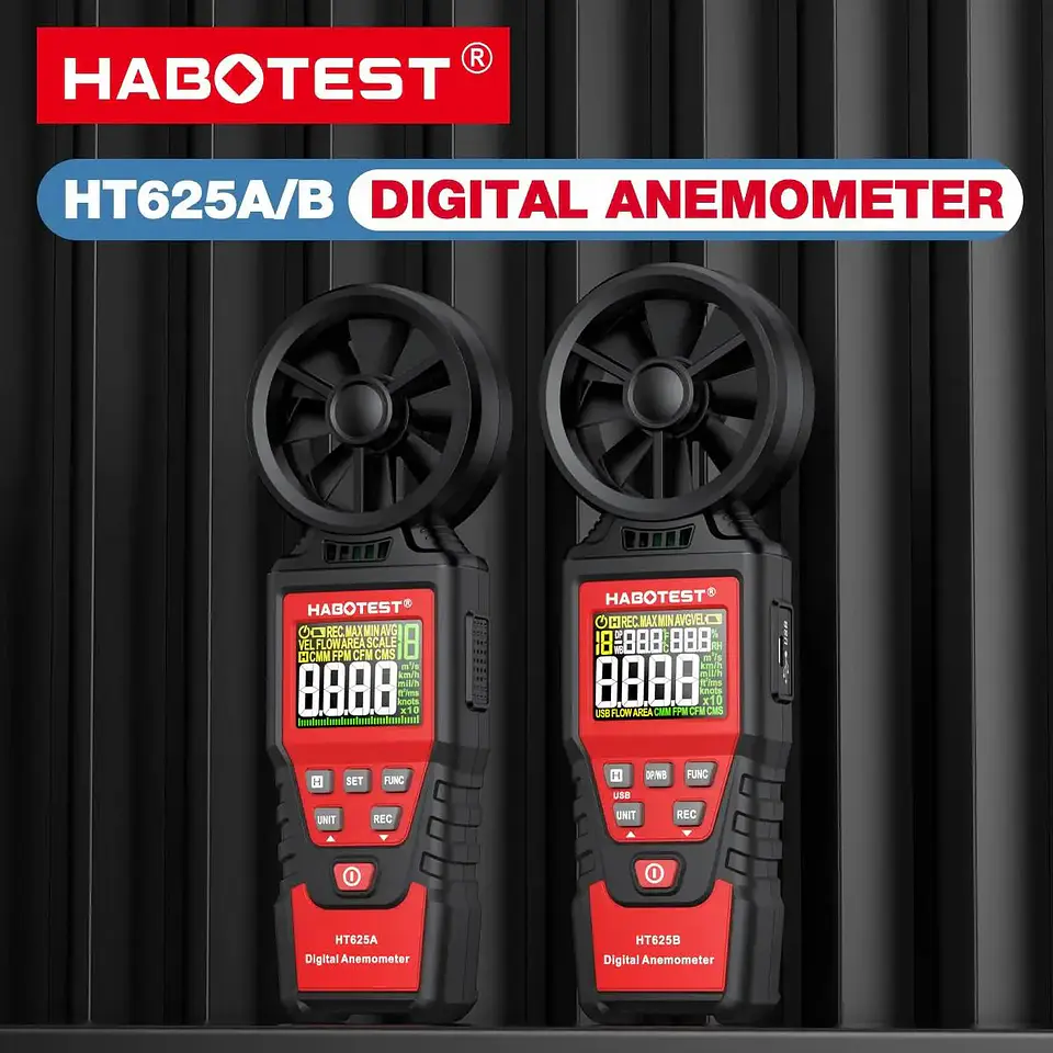 Anemometro Habotest HT625A Velocidad del Viento Profesional 2