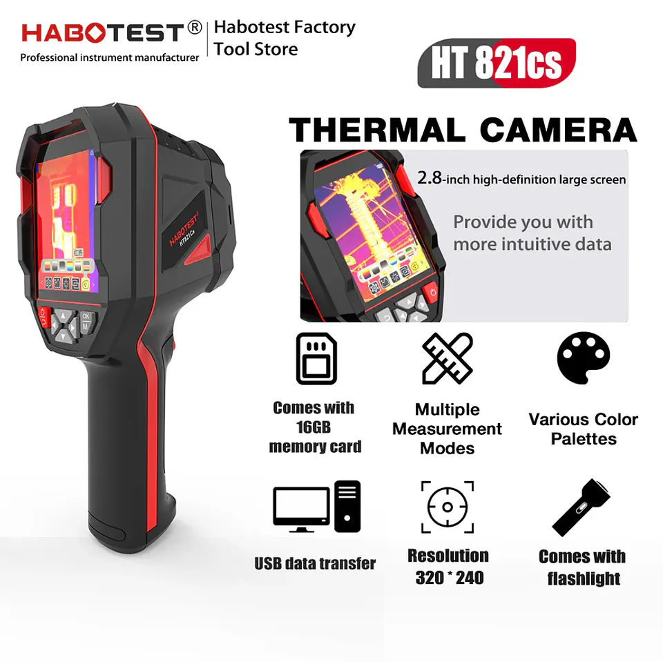 Termográfo Habotest HT821Cs Sensor de Alta Resolución IR VL 2