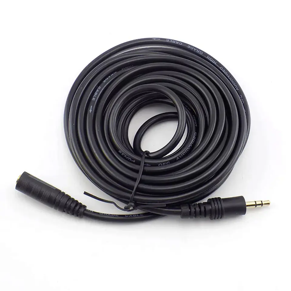 Cable Extension 5 metros Audifonos 3.5mm Macho a Hembra 1