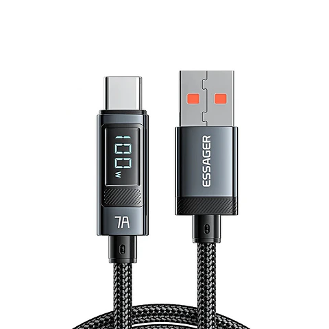 Cable Essager USB a USB-C 100W Carga Rápida con Pantalla 7A