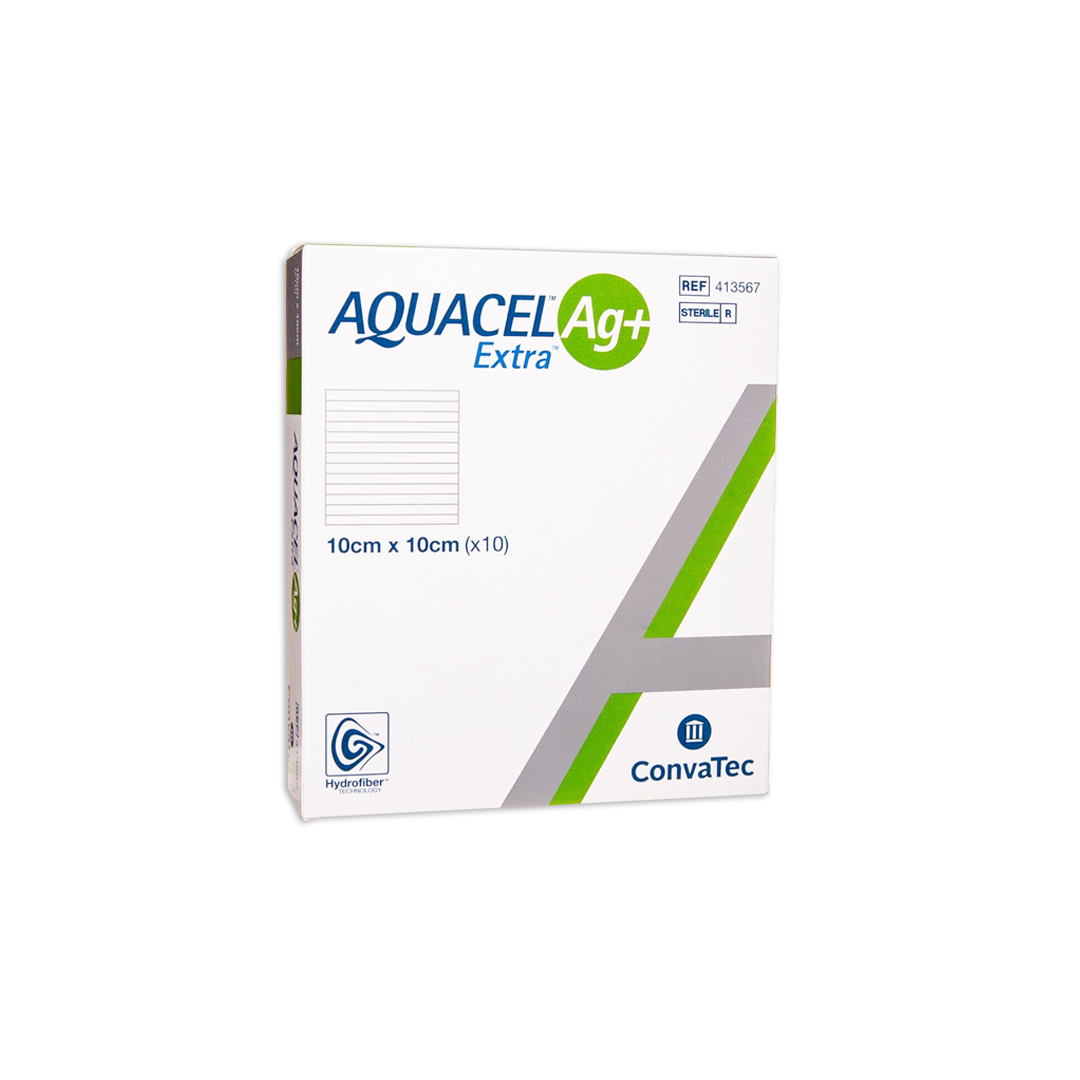 Apósito de Plata — Aquacel Ag Extra — 10x10 cm — Convatec- 413567