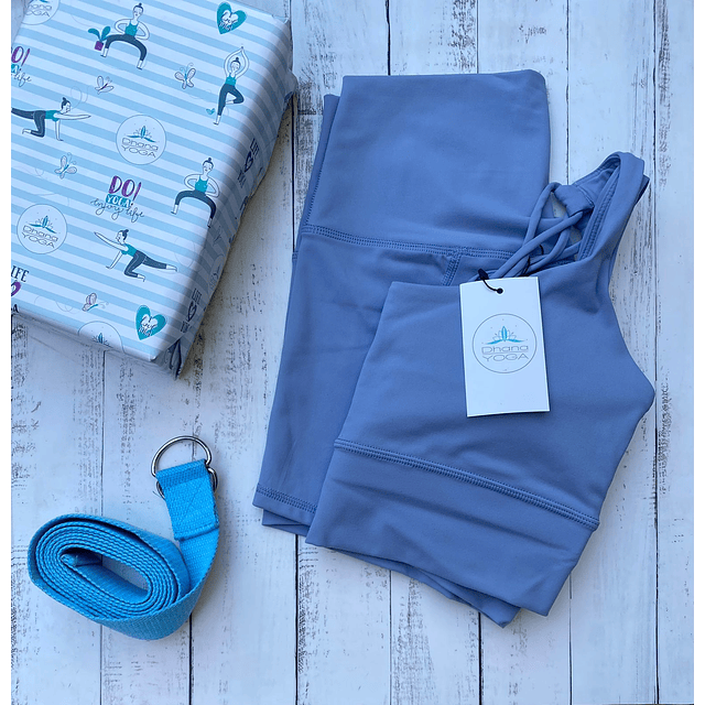 Pack Yoga Outfit Summer + cinto estiramiento + Block