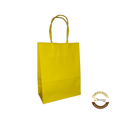 BOLSA KRAFT AMARILLA 16x8x21 (12 unidades)