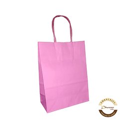  BOLSA KRAFT ROSA 16x8x21 (12 unidades)