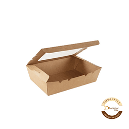 CAJA KRAFT CON VENTANA 15x10x5 - 700 ml (10 unidades)