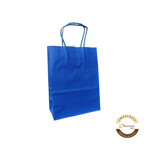 BOLSA KRAFT AZUL 16x8x21 (12 unidades)