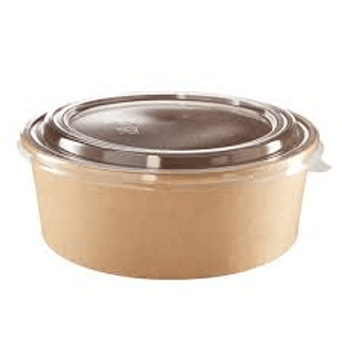 BOWL KRAFT CON TAPA 1300ml (25 unidades)