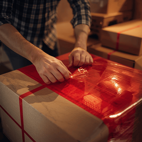 Rollo Film Stretch Rojo 20 Micras 1.5 kg