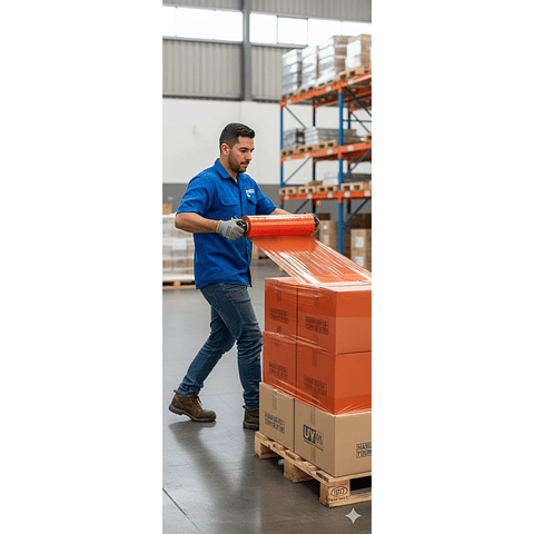 Rollo Film Stretch Naranjo 20 Micras 1.5 kg 