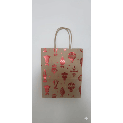 BOLSAS KRAFT NAVIDEÑAS 21*11*27 - 12 UNIDADES