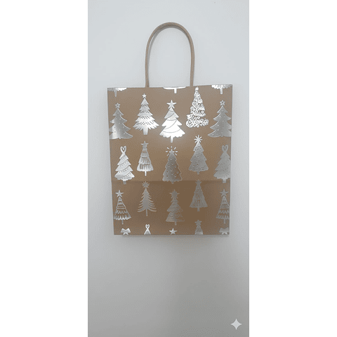 BOLSAS KRAFT NAVIDEÑAS 21*11*27 - 12 UNIDADES