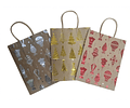 BOLSAS KRAFT NAVIDEÑAS 16x8x21 -  12 UNIDADES