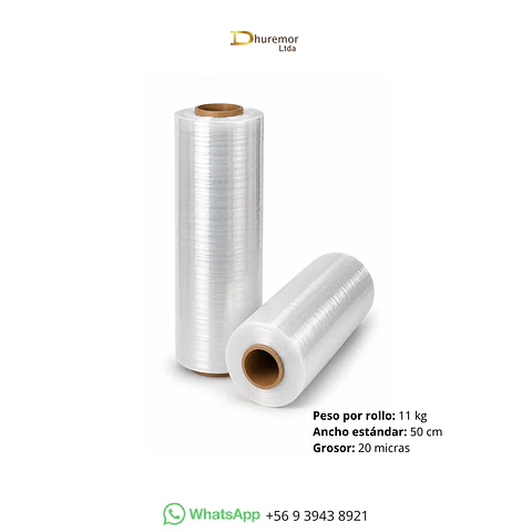 ROLLO DE STRETCH FILM TRANSPARENTE 11 KG (PARA PALETIZAR)