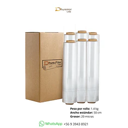 Rollo Film Stretch Transparente 20 Micras 1.4 kg (Caja 6 Unidades)
