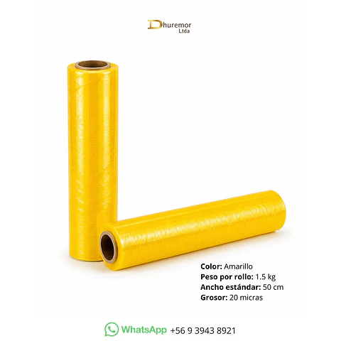 Rollo Film Stretch Amarillo 20 Micras 1.5 kg