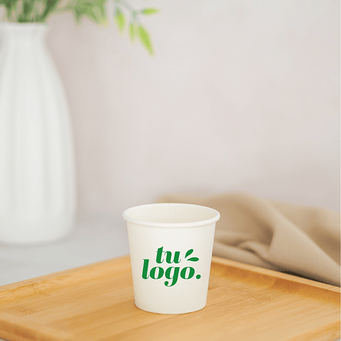 Vaso de Café 04 oz - Polipapel +  Logo (1 Color + 1 Cara)