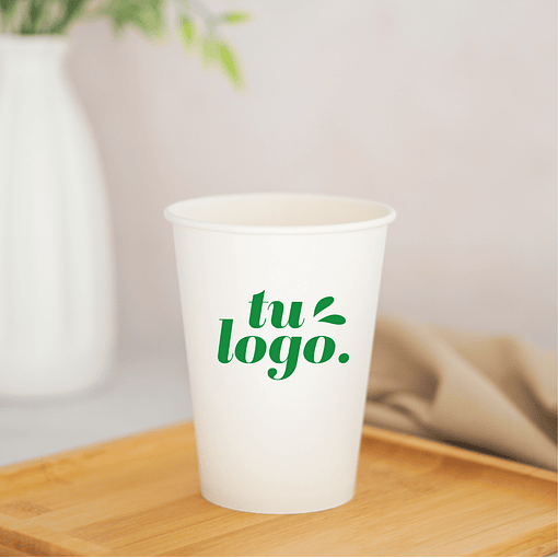 Vaso de Café 12 oz - Polipapel +  Logo (1 Color + 1 Cara)
