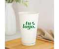 Vaso de Café Blanco 16 oz - Compostable + Logo (1 Color y 1 Cara)