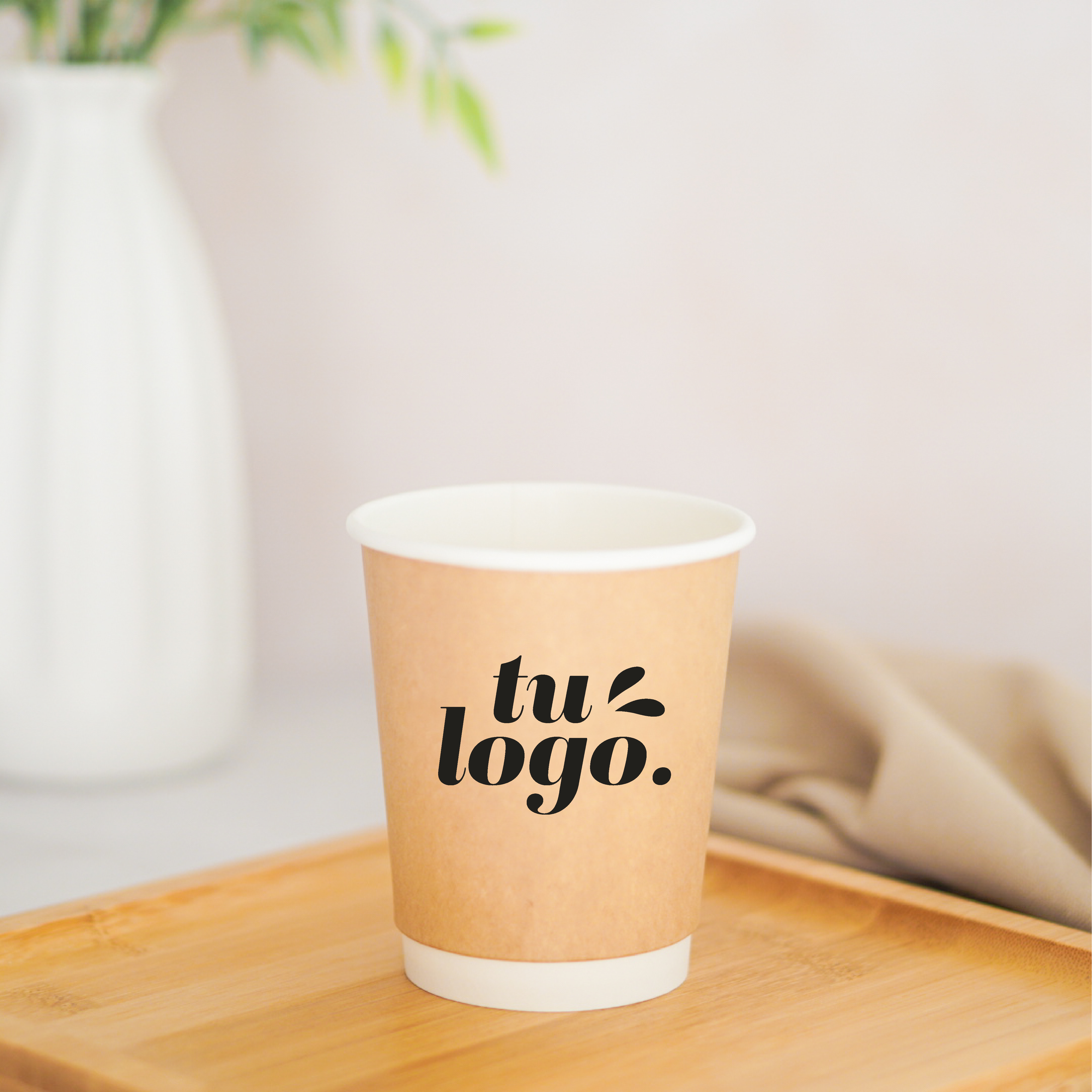 Vaso de Café Doble Pared 08 oz - Polipapel +  Logo (1 Color + 1 Cara) 1
