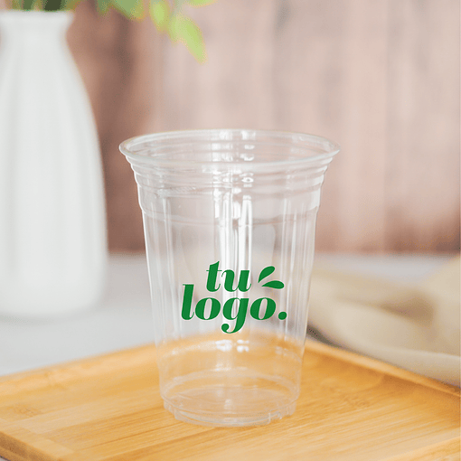 Vaso Transparente 16 oz - PET + Logo (1 COLOR Y 1 CARA)