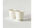 Vaso de Café Blanco 06 oz - Compostable + Logo (1 Color y 1 Cara)
