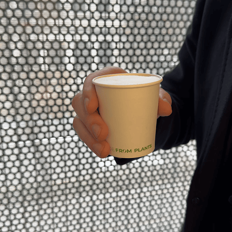 Vaso de Café Blanco 06 oz - Compostable + Logo (1 Color y 1 Cara)