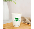 Vaso de Café Blanco 06 oz - Compostable + Logo (1 Color y 1 Cara)