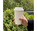 Vaso de Café Blanco 16 oz - Compostable + Logo (1 Color y 1 Cara)