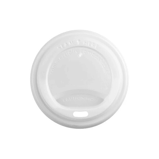 Tapa Blanca Vaso de Café 8 oz - Compostable (CPLA)