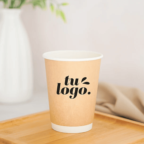 Vaso de Café Doble Pared 16 oz - Polipapel +  Logo (1 Color + 1 Cara)
