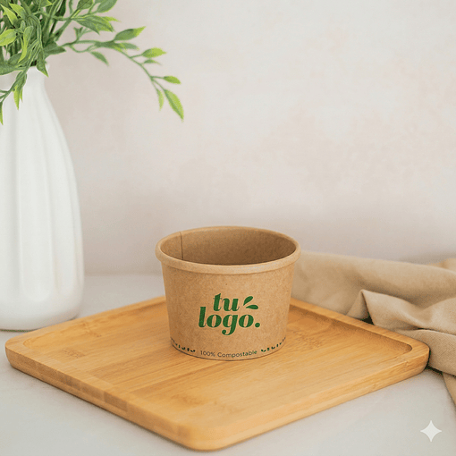 Pote 12 oz - Polipapel + Logo (1 color y 1 cara)