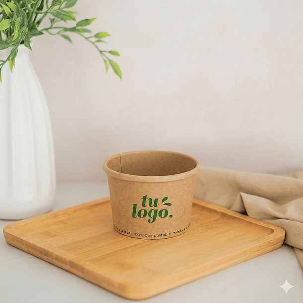 Pote 12 oz - Polipapel + Logo (1 color y 1 cara)