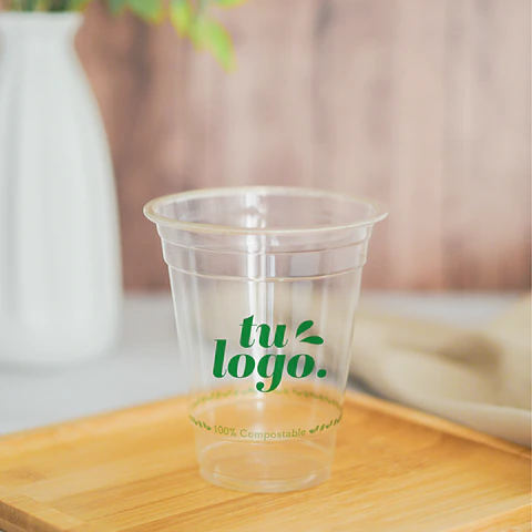 Vaso Transparente 20 oz - Compostable + Logo (1 Color y 1 Cara)