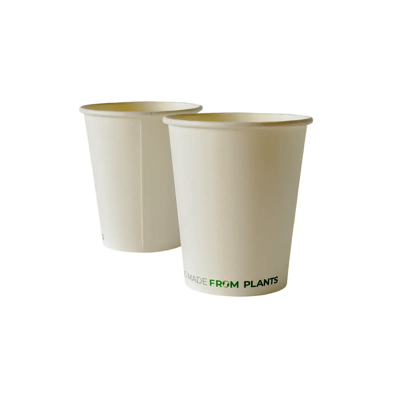 Vaso de Café Blanco 08 oz - Compostable + Logo (1 Color, 1 Cara) 2