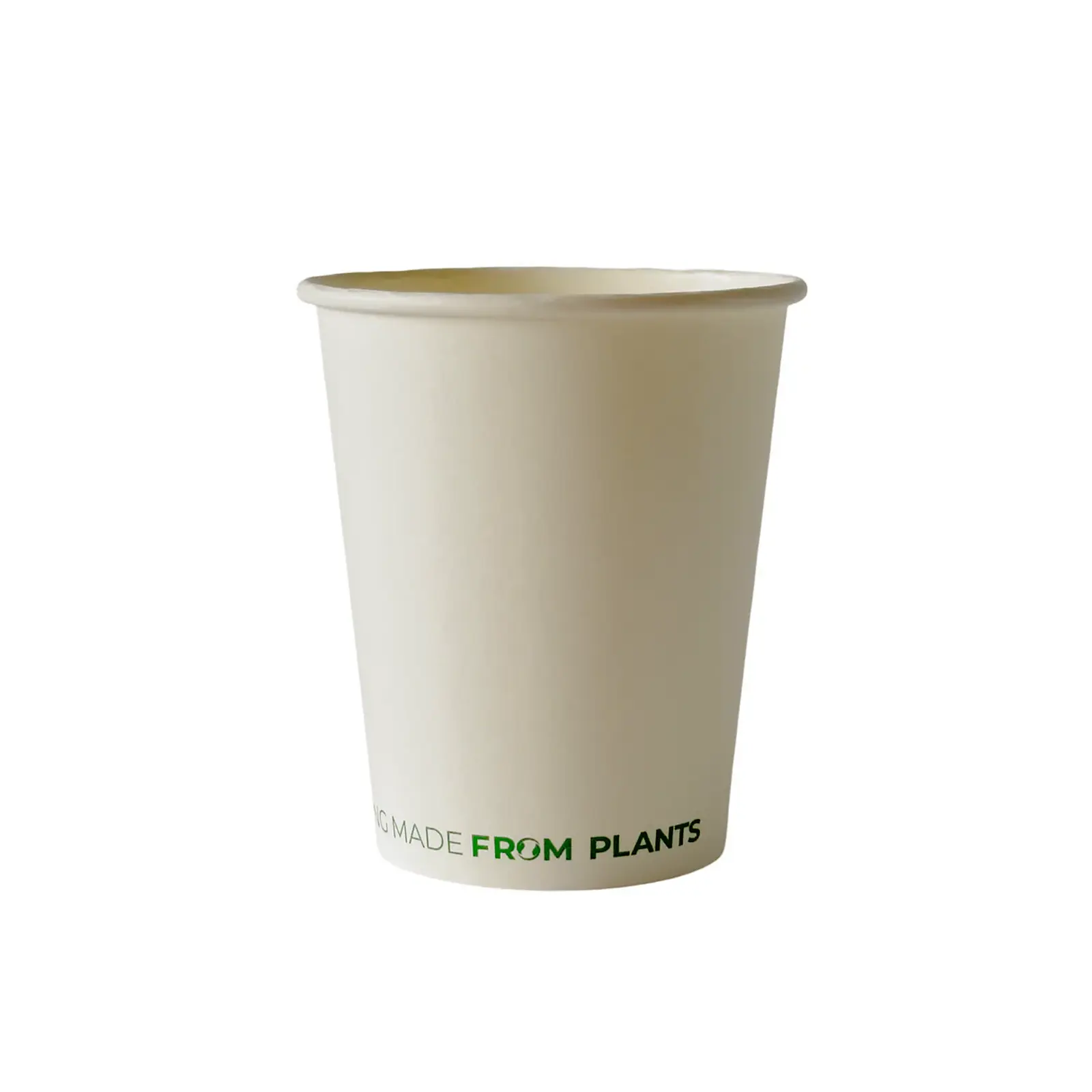 Vaso de Café Blanco 08 oz - Compostable + Logo (1 Color, 1 Cara) 4