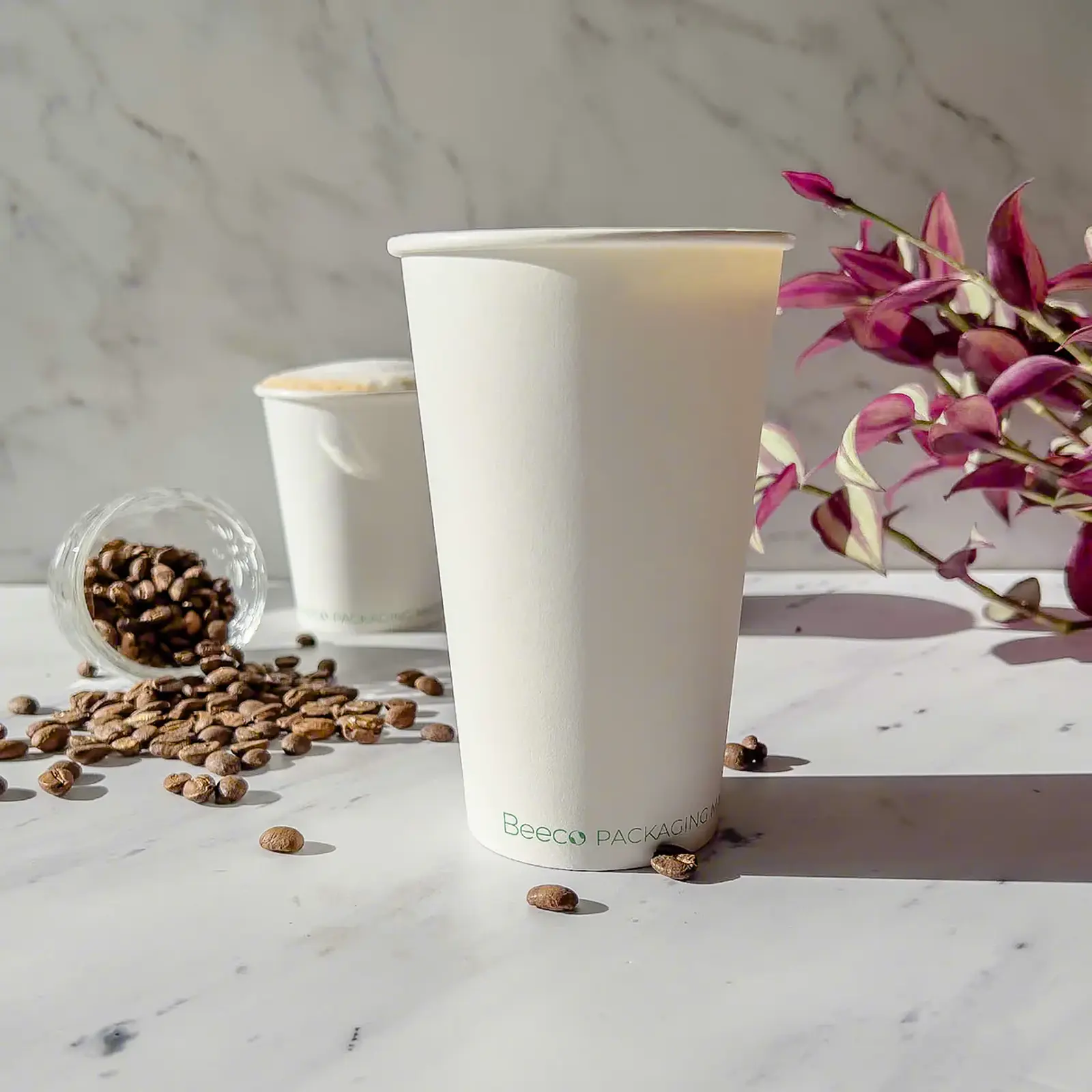 Vaso de Café Blanco 16 oz - Compostable + Logo (1 Color, 1 Cara) 5