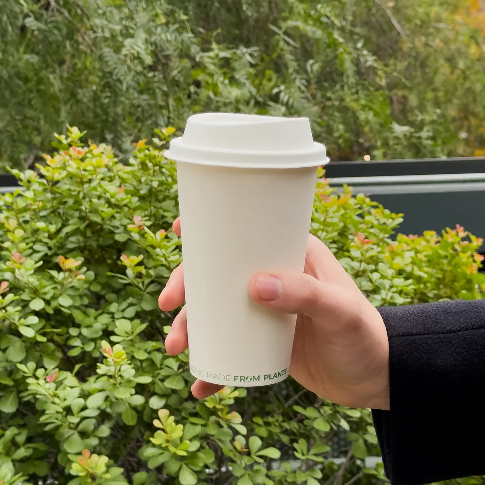 Vaso de Café Blanco 16 oz - Compostable + Logo (1 Color, 1 Cara) 3