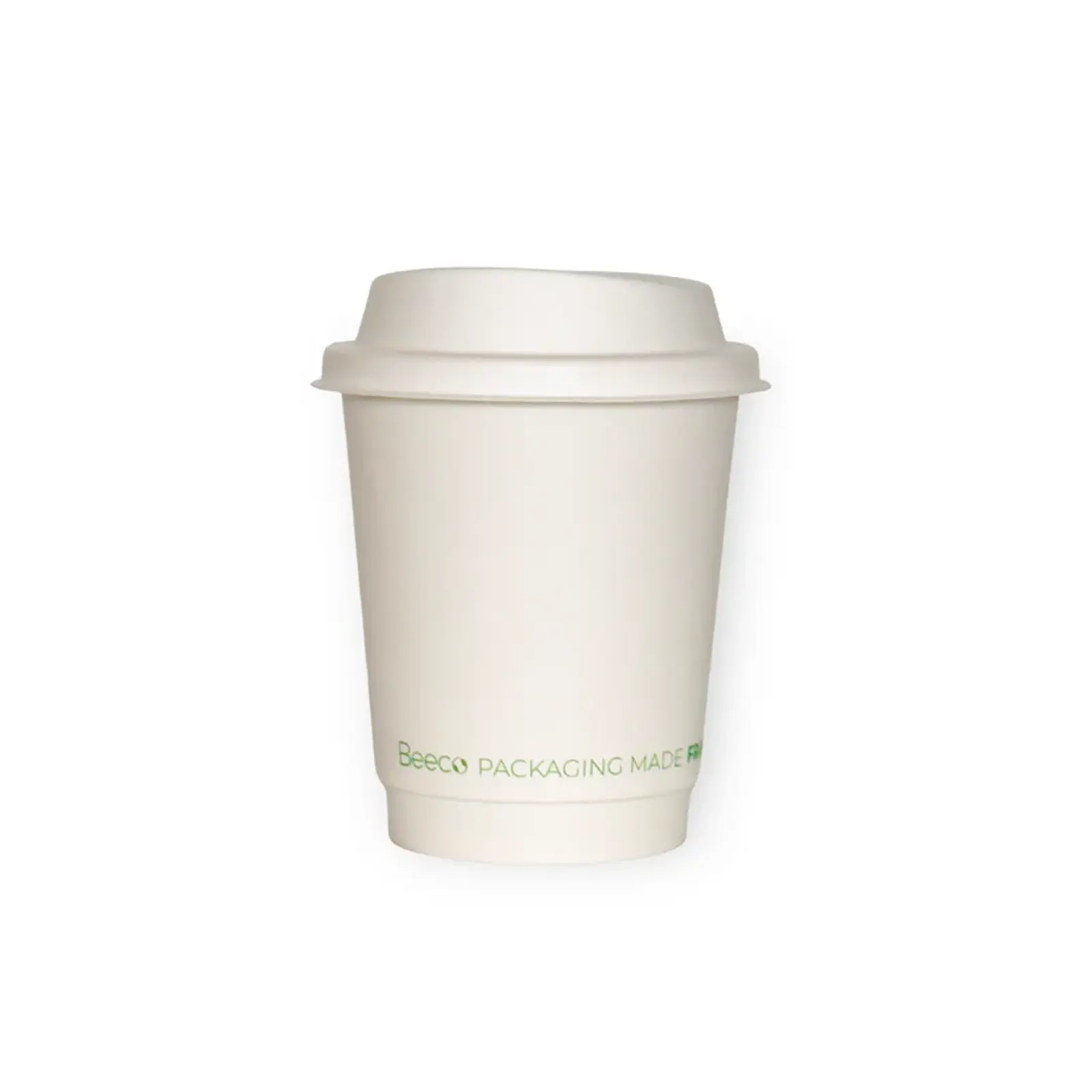 Vaso de Café Blanco Doble Pared 08 oz - Compostable + Logo (1 Color y 1 Cara) 2