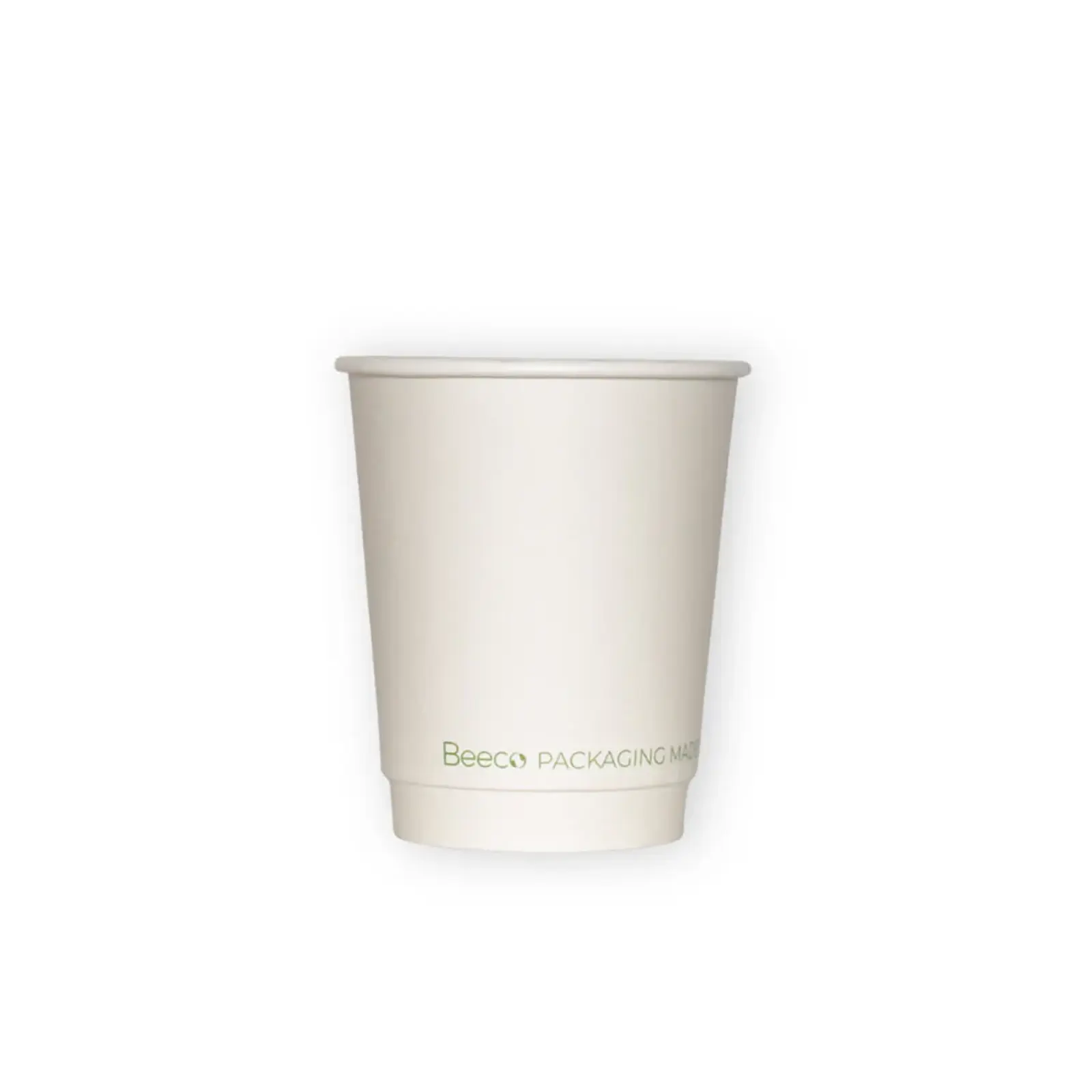 Vaso de Café Blanco Doble Pared 08 oz - Compostable + Logo (1 Color y 1 Cara) 4
