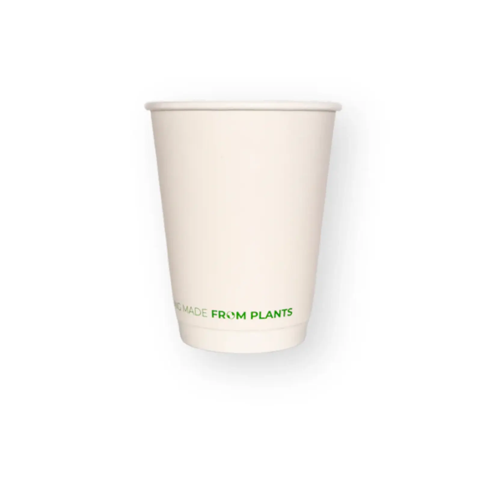 Vaso de Café Blanco Doble Pared 12 oz - Compostable + Logo (1 Color y 1 Cara) 2