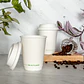 Vaso de Café Blanco Doble Pared 12 oz - Compostable + Logo (1 Color, 1 Cara) - Miniatura 3