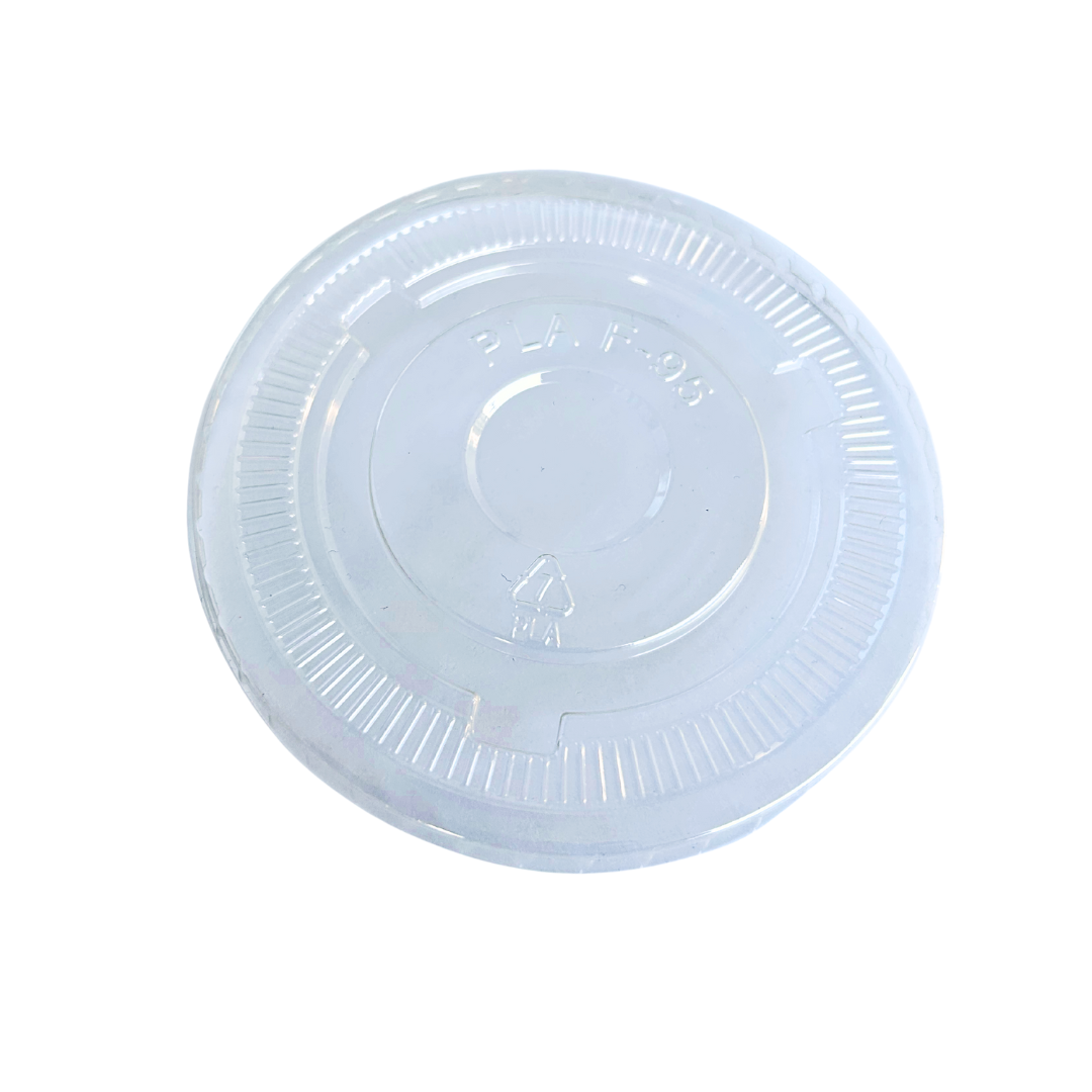 Tapa Vasos Transparentes Plana 9 y 20 oz - Compostable (PLA) 1
