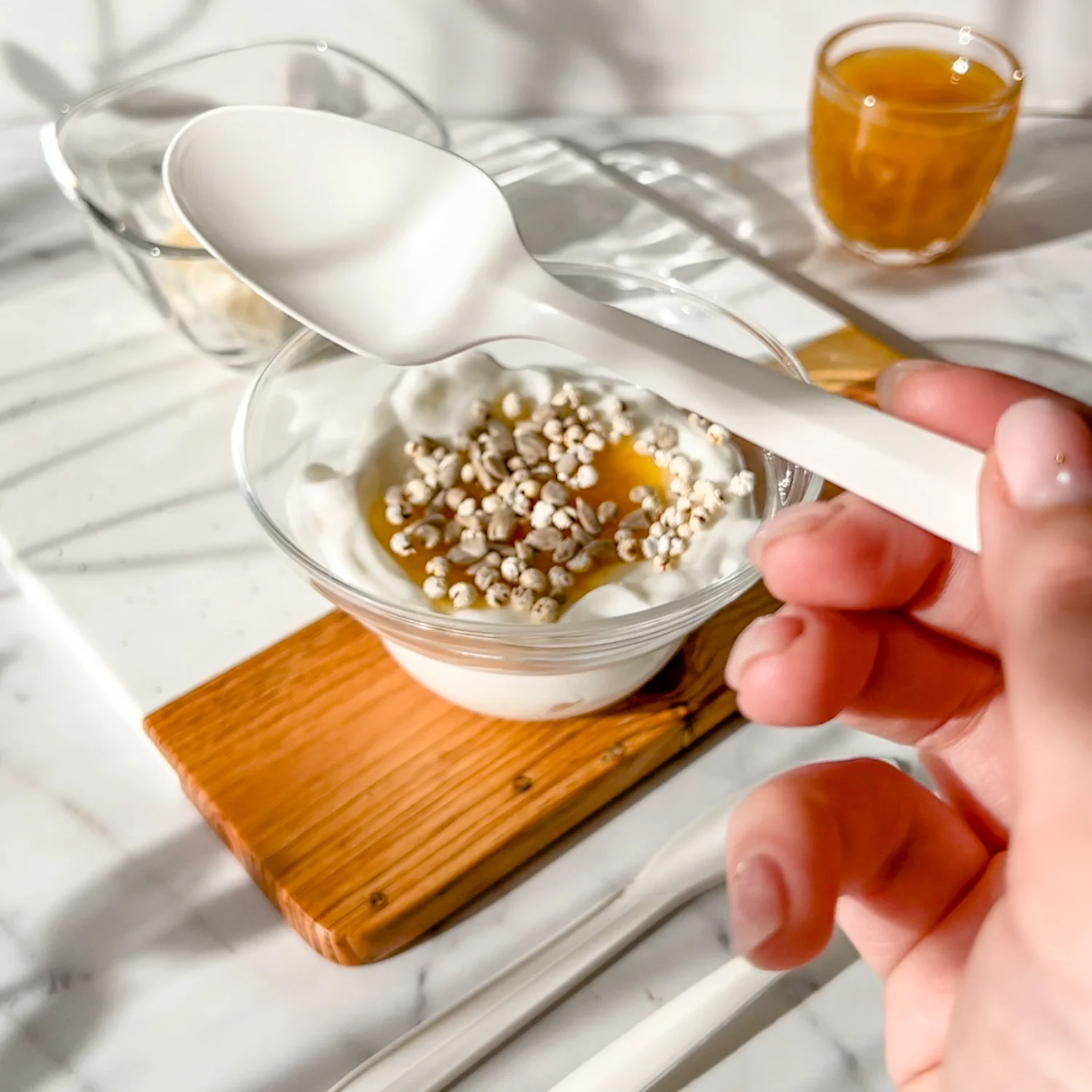 Cuchara Blanca Almidón de Maíz 16 cm - Compostable 3