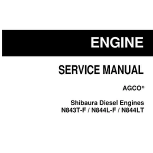 Manual de servicio y operador de motores diésel AGCO Shibaura N843T-F N844L-F N844LT