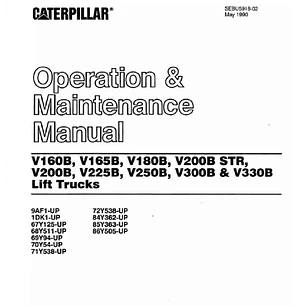 Manual de operación y mantenimiento Caterpillar V160B