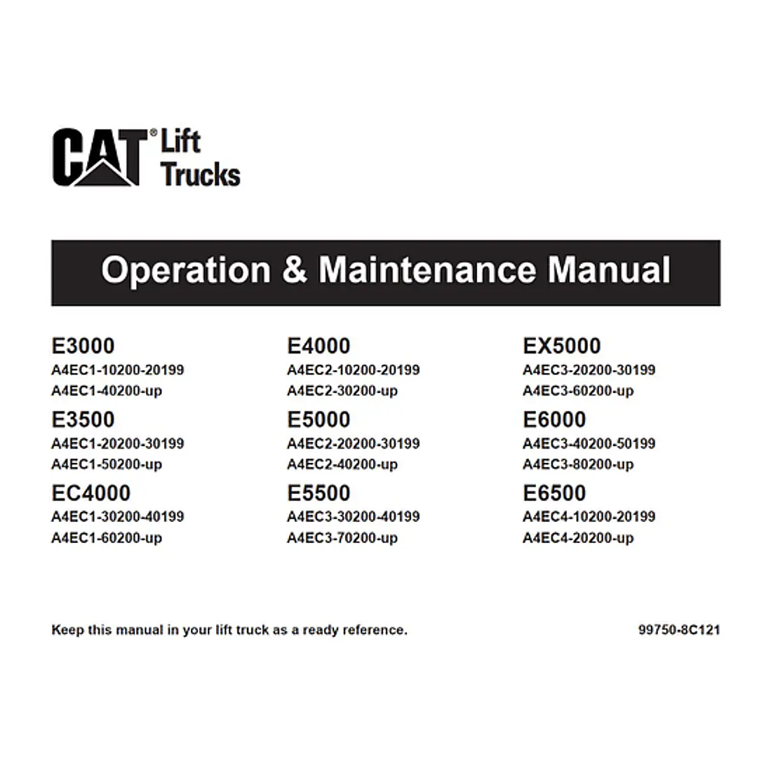 Manual De operación y mantenimiento Caterpillar Forklift E3000  1